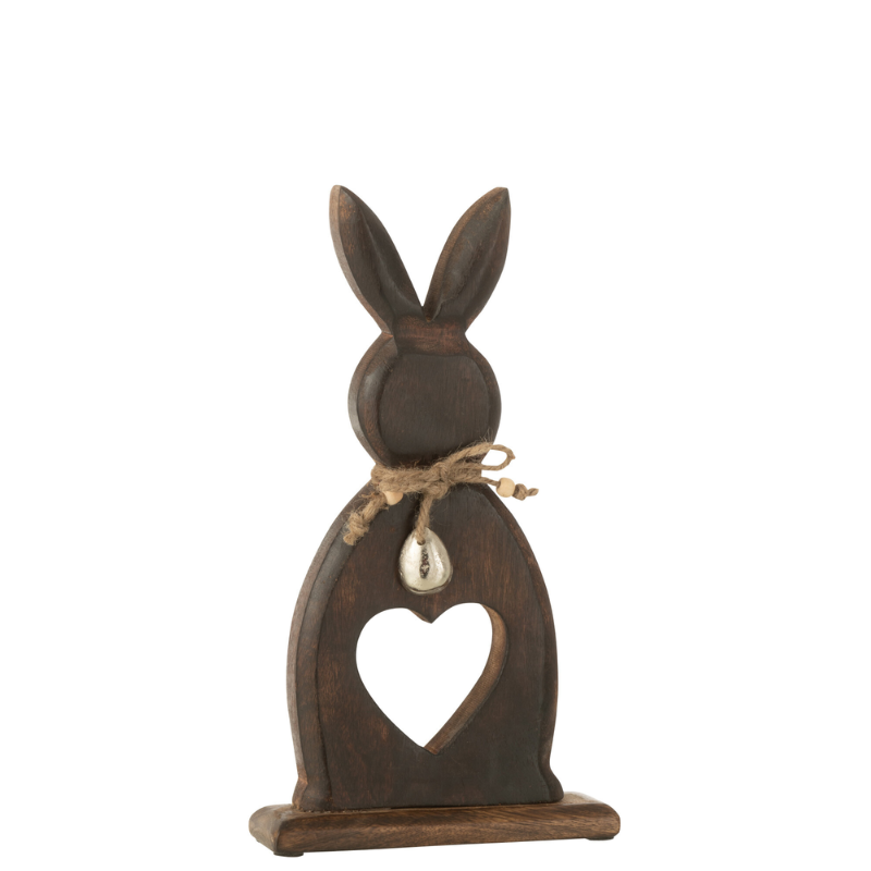 LAPIN COEUR + OEUF MANGUIER MARRON S