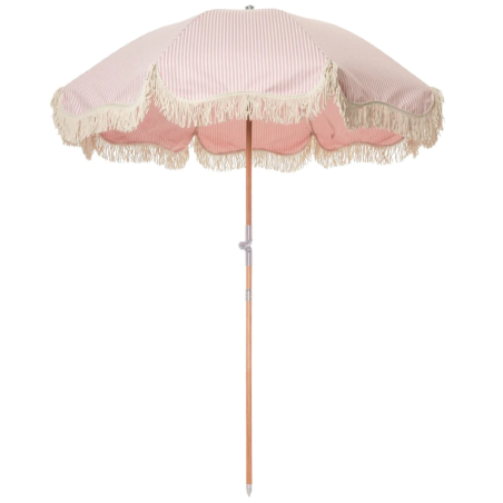 PARASOL PLAGE RAYURES ROSE - BUSINESS AND PLEASURE