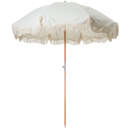 PARASOL PLAGE RAYURES SAUGE - BUSINESS AND PLEASURE