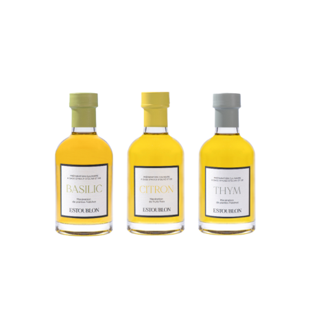 COFFRET HUILES AROMATISEES 3 X 20CL SAVEURS  - ESTOUBLON