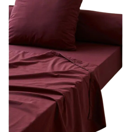 DRAP PERCALE LAVEE PRUNE  - SYLVIE THIRIEZ