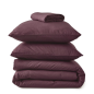 PARURE DE LIT PERCALE LAVEE PRUNE - SYLVIE THIRIEZ