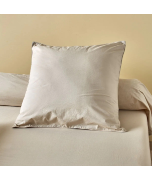 PARURE DE LIT PERCALE LAVEE BEIGE EPAUTRE - SYLVIE THIRIEZ