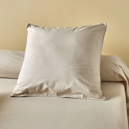 PARURE DE LIT PERCALE LAVEE BEIGE EPAUTRE - SYLVIE THIRIEZ