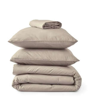 PARURE DE LIT PERCALE LAVEE BEIGE EPAUTRE - SYLVIE THIRIEZ