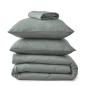 PARURE DE LIT PERCALE LAVEE VERT SAUGE - SYLVIE THIRIEZ