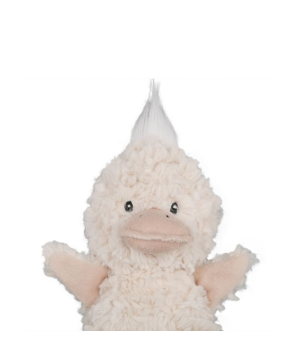 PELUCHE CANARD SHAGGY BLANC H22CM