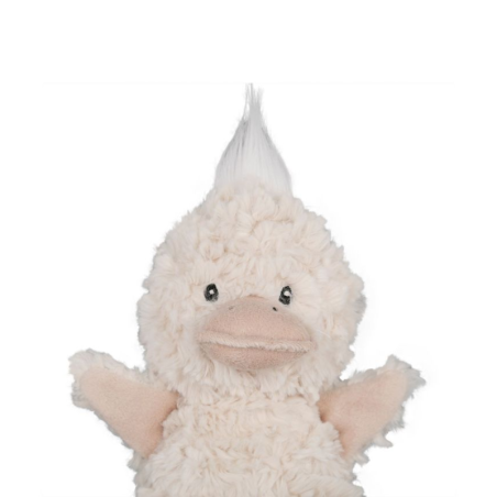 PELUCHE CANARD SHAGGY BLANC H22CM