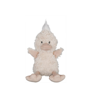 PELUCHE CANARD SHAGGY BLANC H22CM