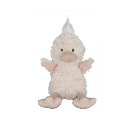 PELUCHE CANARD SHAGGY BLANC H22CM