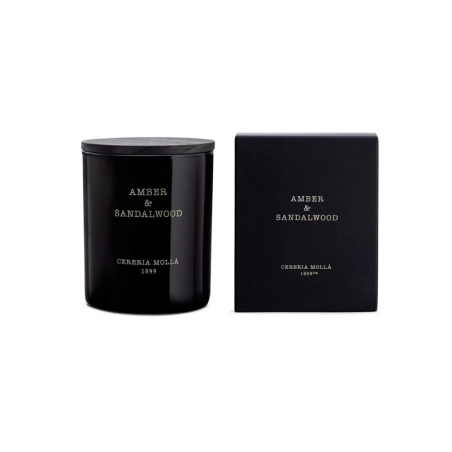 BOUGIE 230 GR - 1 MECHE : AMBER ET SANTALWOOD - CERERIA MOLLA