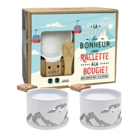 RACLETTE A LA BOUGIE X2 GRIS FEUILLES - COOKUT