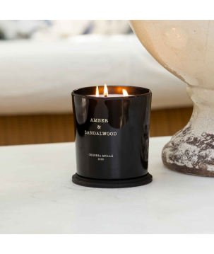 BOUGIE XL - 600 GR - 3 MECHES :  AMBER ET SANTALWOOD - CERERIA MOLLA