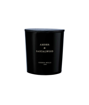BOUGIE XL - 600 GR - 3 MECHES :  AMBER ET SANTALWOOD - CERERIA MOLLA