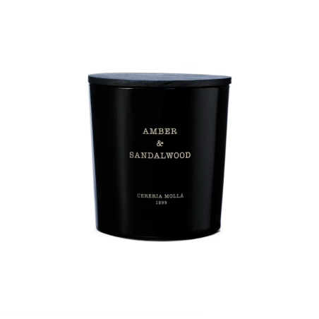 BOUGIE XL - 600 GR - 3 MECHES :  AMBER ET SANTALWOOD - CERERIA MOLLA