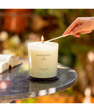 BOUGIE XL - 600 GR - 3 MECHES : BLACK ORCHID et LILY - CERERIA MOLLA