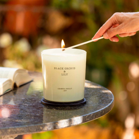 BOUGIE XL - 600 GR - 3 MECHES : BLACK ORCHID et LILY - CERERIA MOLLA