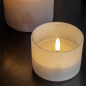 PHOTOPHORE BOUGIE LED X2 GLASS CANDLE BEIGE 6X7CM - UYUNI