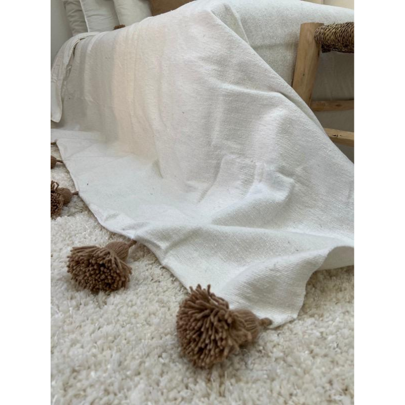 PLAID EN 100% COTON 3M/2M ECRU