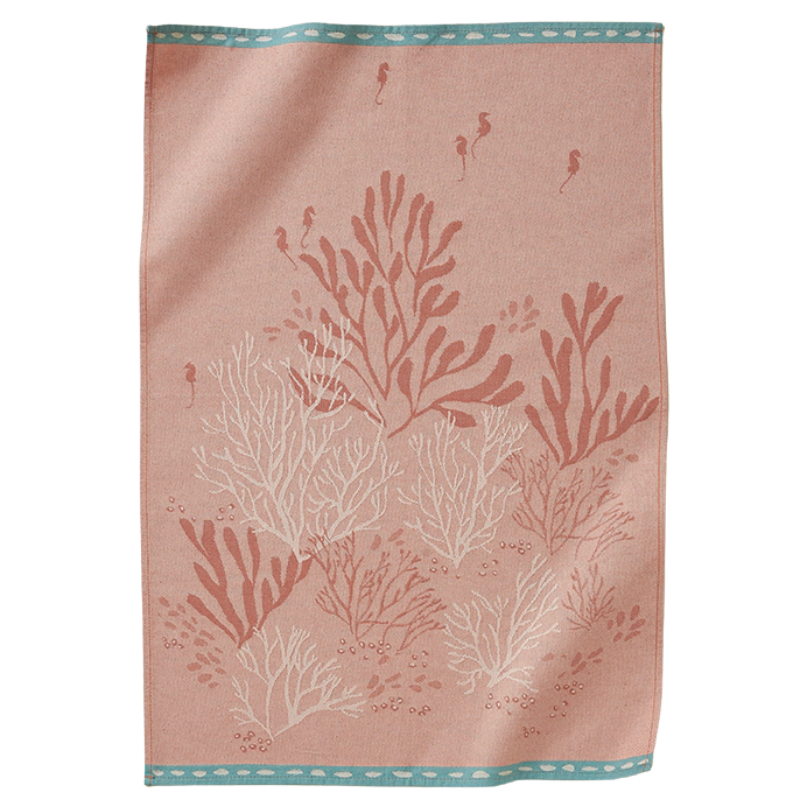 TORCHON JACQUARD OCEAN ROUGE  - SYLVIE THIRIEZ