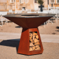 BRASERO-PLANCHA 'GRAND BANQUET 150' CORTEN - HEXAGONE BRASERO-PLANCHA 'GRAND BANQUET 150' CORTEN - HEXAGONE