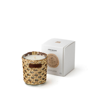 BOUGIE "YARA" RAPHIA/CUIR S ROSE OUD - COTE BOUGIE