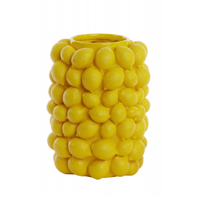 VASE DECO Ø31x41 CM JAUNE CITRON VASE DECO Ø31x41 CM JAUNE CITRON