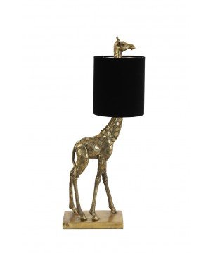 LAMPE DE TABLE GIRAFE - OR/NOIR - 26x16x61CM