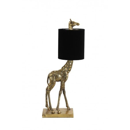 LAMPE DE TABLE GIRAFE - OR/NOIR - 26x16x61CM