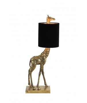 LAMPE DE TABLE GIRAFE - OR/NOIR - 26x16x61CM