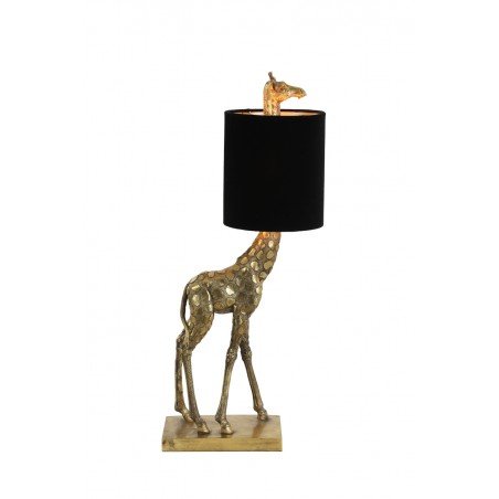 LAMPE DE TABLE GIRAFE - OR/NOIR - 26x16x61CM