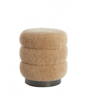 POUF JOBBI - BRUN - Ø40 CM