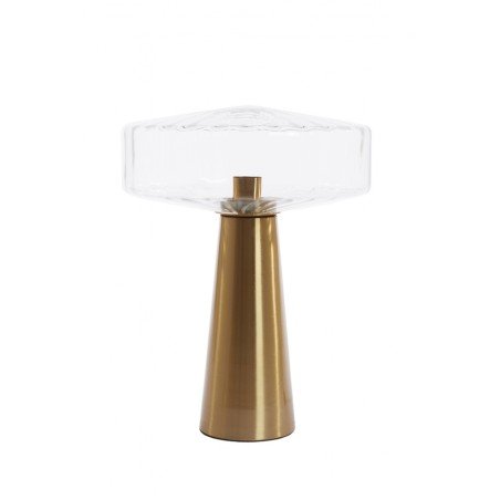 LAMPE DE TABLE PLISSEE  - VERRE/ OR - Ø40 CM