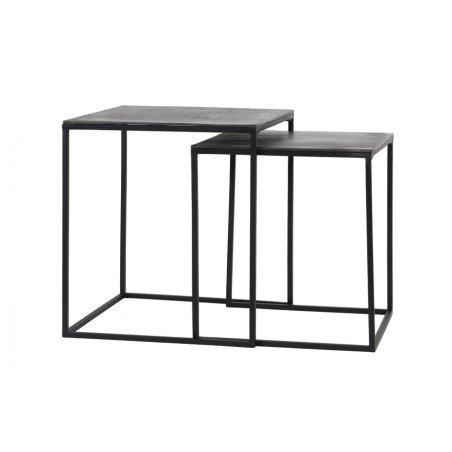 TABLE D'APPOINT BANOS - PLOMB ANTIQUE  - 44,5x44,5x50,5 CM