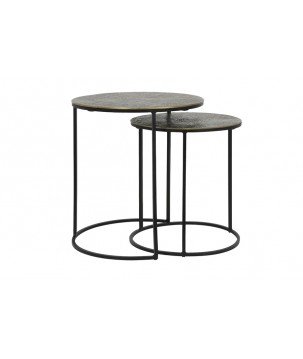 TABLE D'APPOINT RENGO BRONZE ANTIQUE  - Ø49 CM