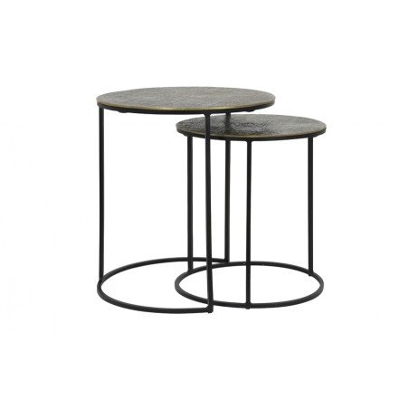 TABLE D'APPOINT RENGO BRONZE ANTIQUE  - Ø49 CM