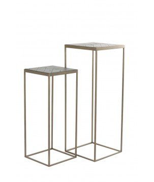 TABLE D'APPOINT  - BOIS/ BRONZE ANTIQUE
