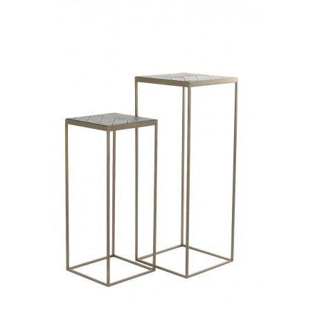 TABLE D'APPOINT  - BOIS/ BRONZE ANTIQUE