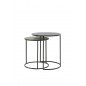 TABLE D'APPOINT RENGO - Noir - Ø49+Ø41 CM TABLE D'APPOINT RENGO - Noir - Ø49+Ø41 CM