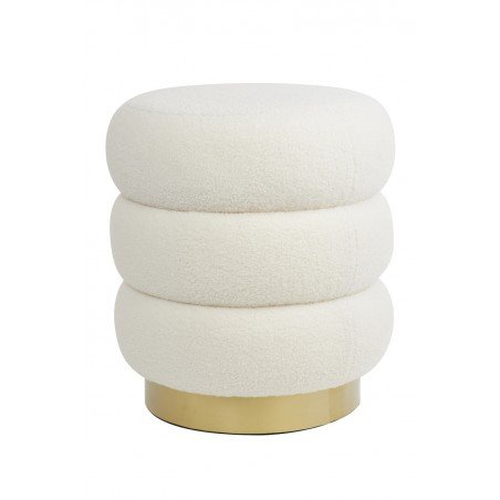 Pouf Kimi - Blanc/Or - Ø40cm