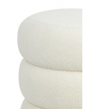 Pouf Kimi - Blanc/Or - Ø40cm