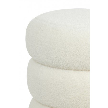 Pouf Kimi - Blanc/Or - Ø40cm