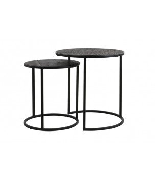 Table d'appoint Doba - Noir antique - Ø50cm