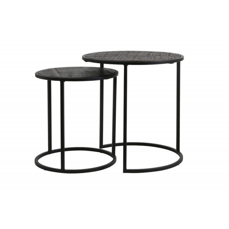 Table d'appoint Doba - Noir antique - Ø50cm