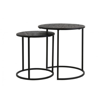 Table d'appoint Doba - Noir antique - Ø50cm