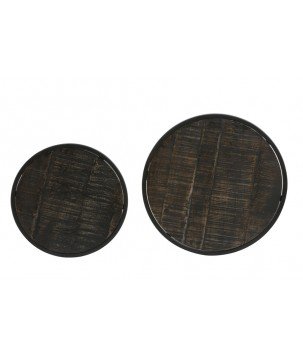 Table d'appoint Doba - Noir antique - Ø50cm