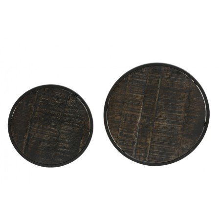 Table d'appoint Doba - Noir antique - Ø50cm