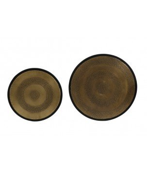 Table d'appoint Kome - Noir/Bronze antique - Ø50cm