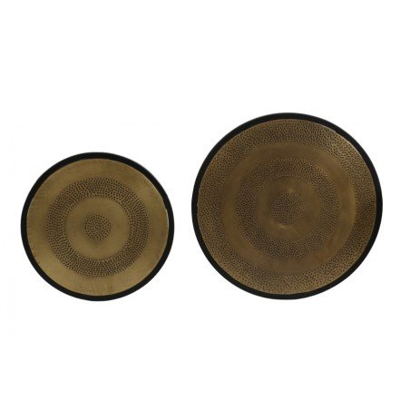 Table d'appoint Kome - Noir/Bronze antique - Ø50cm