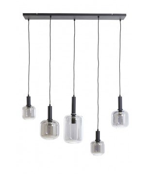 Suspension avec abat-jour en verre fumé - 110x22x32cm - 5L